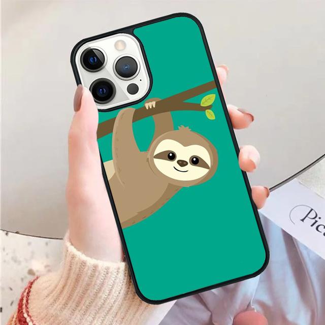 Cute Sloth Animals Phone Case for iPhone 17 Air 16 15 14 12 13 PLUS 11 PRO MAX Back Fundas coque Cover Shell