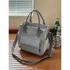 Literary Corduroy Multi-pocket Hand-carried Cross-body Tote Bag for Students Simple and Versatile Portable Lunch Box Bag