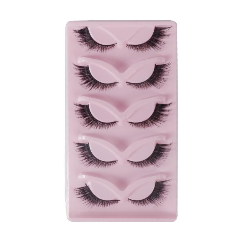 Faux Cils Européens & Américains Style Yeux de Renard Inclinés - Pack de 7 Paires, Coin Externe Allongé, Bande Complète