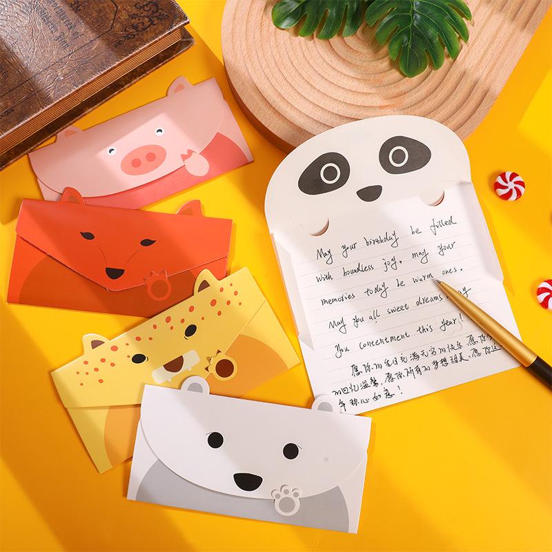 Creative Animal Cartoon Envelopes: Small Greeting Cards for Birthdays & Festivals