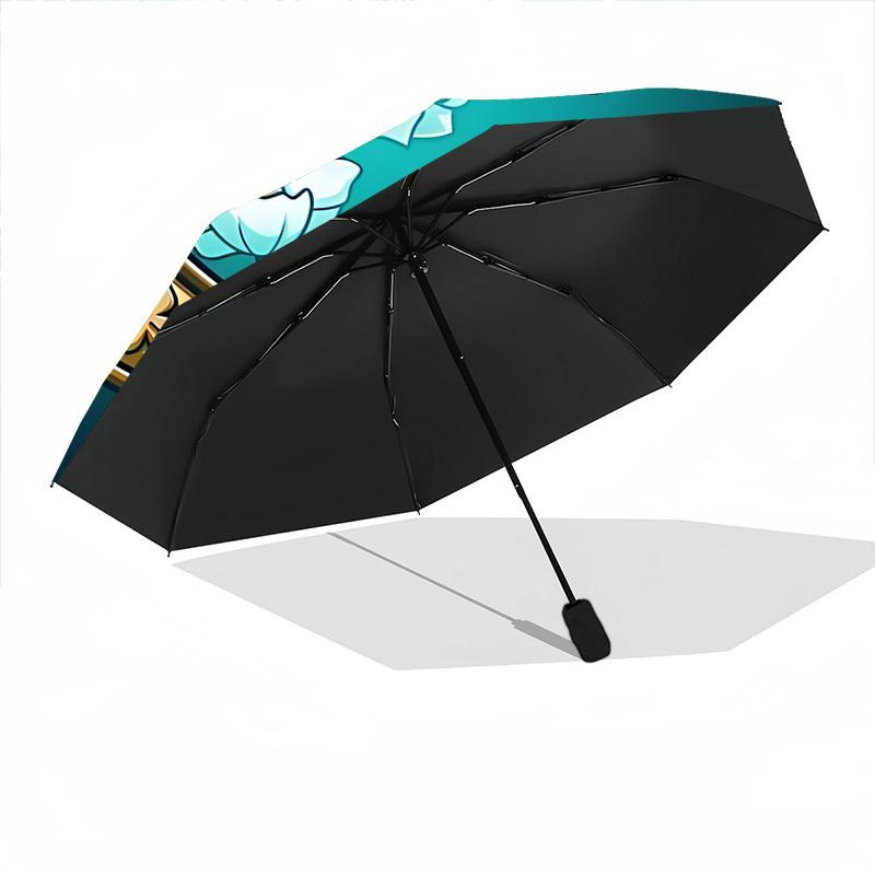 1pc Moon Flowers Automatic Folding Umbrella - Compact 8-Rib Design, Durable Plastic & Iron, Lightweight for Outdoor Daily Use120