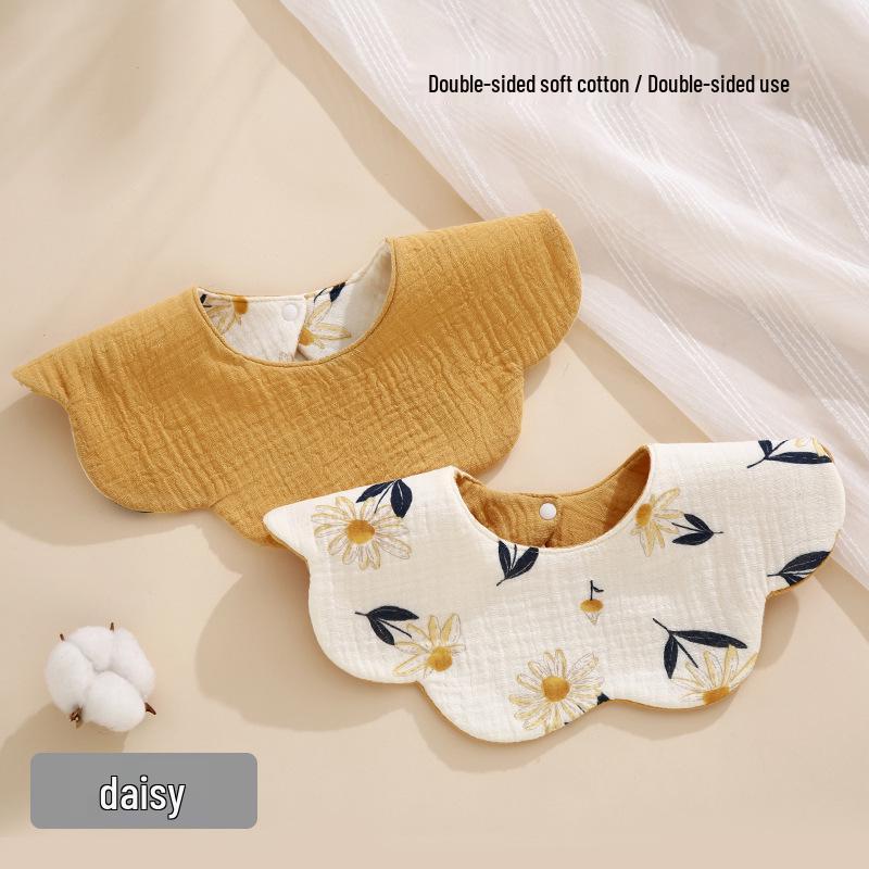 Bavoir pour bébé double face rotatif à 360°, Gaze de coton, Toutes saisons, Absorbant, Qualité Classe A