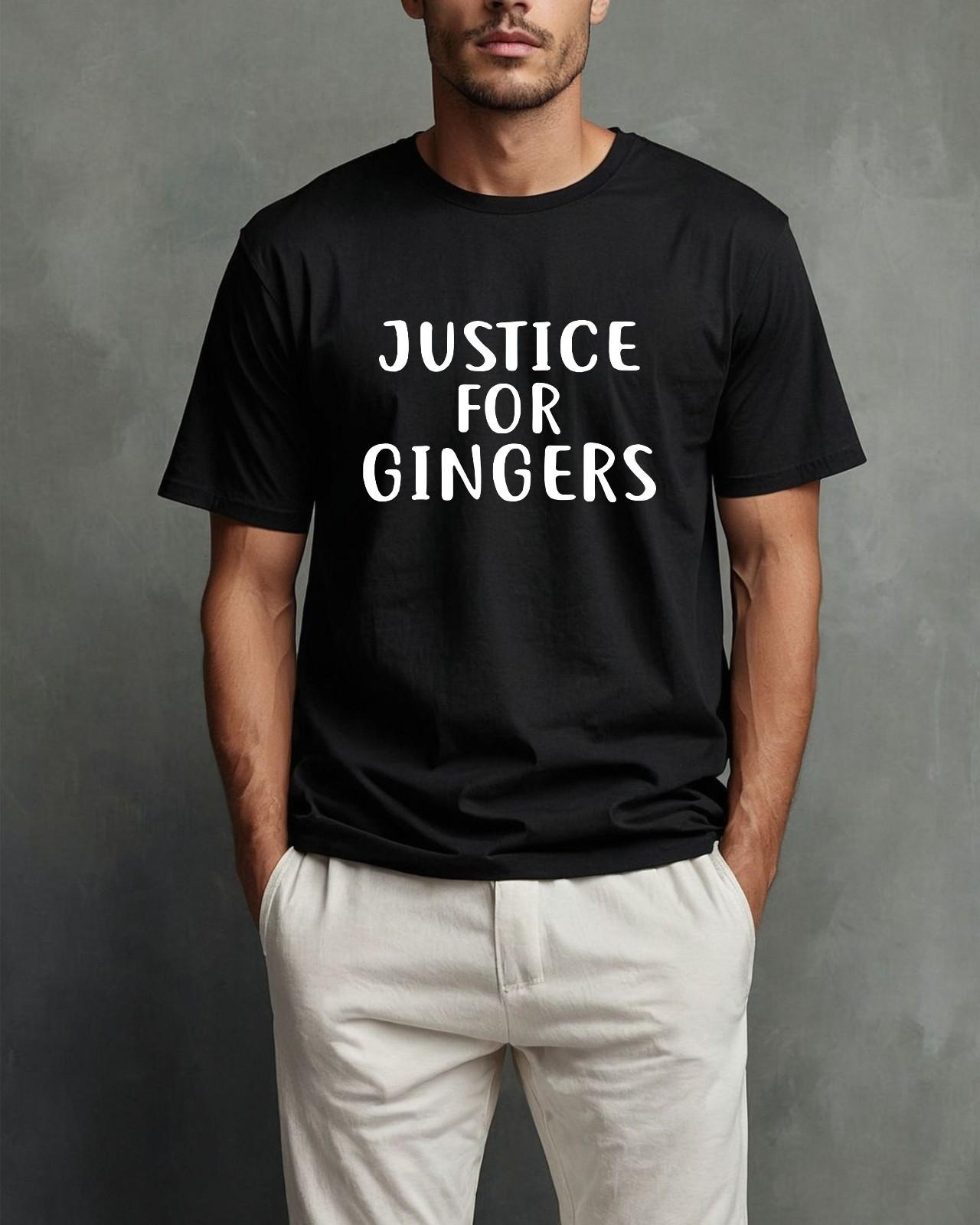 Justice For Gingers Shirt Funny Redhead Pride Support Slogan Top Gift Unisex Tee L