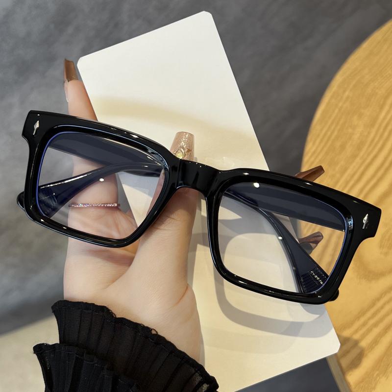 Oversized Square Glasses Anti Blue Light Glasses Large Frame Myopia Glasses Flat Light Glasses Transparent Eyeglasses