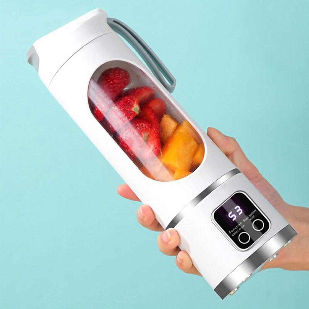 450ml Portable Juicer Blender Cup USB Rechargeable Mini Electric Juicer 1500mAh with 8 Blades for Home Office Travel