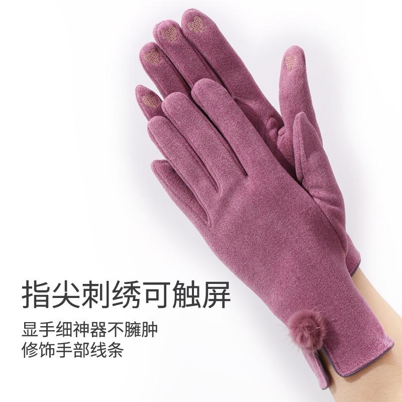 New winter warm German velvet gloves women's cold-proof gloves men's outdoor skiing and riding gloves women