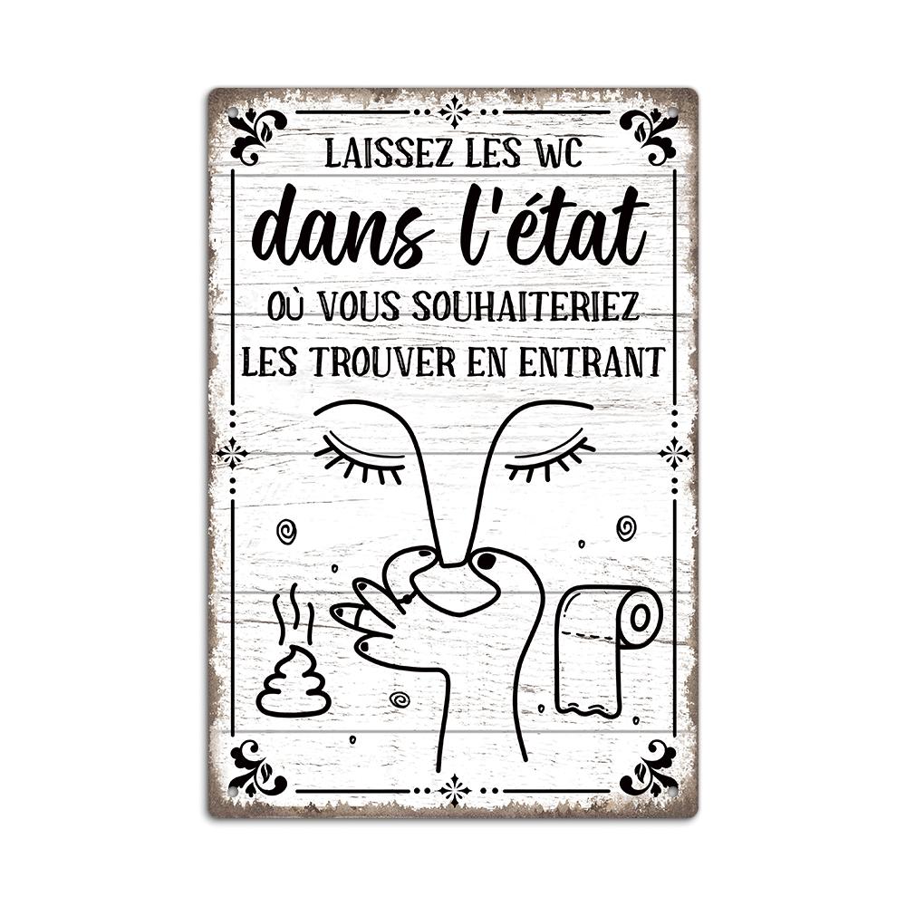 Putuo Decor 1pc French Vintage Metal Sign, Wall Art Decor for Home Farmhouse Living Room Shop Club, Fun Gifts, 7.9x11.8Inches