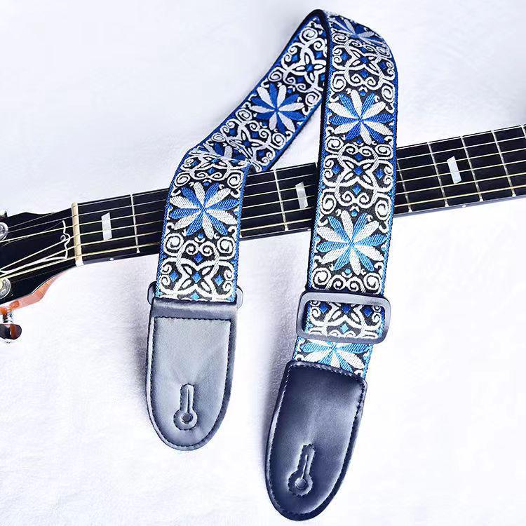 Premium Extended & Thickened Embroidered Guitar Strap - Musical Instrument Accessory