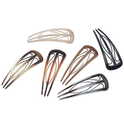 6pcs French Hair Pins Unique Shape Hair Fork With 3 Internal Teeth Designs For Women Vintage Hairstyle Accessories