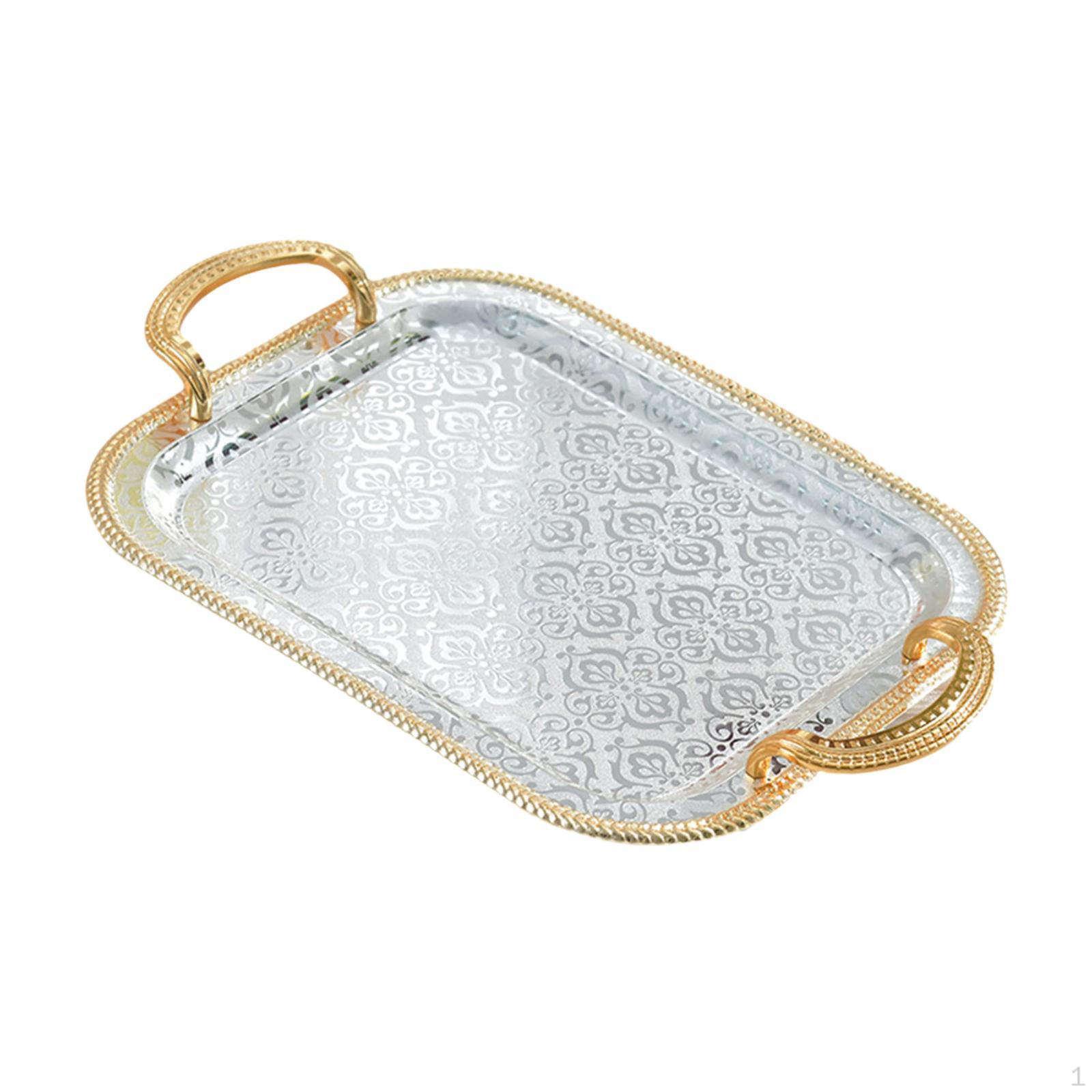 

Поднос для сервировки, декоративный, железный, элегантный, держатель для чашки для еды и чая для кухни, ванной комнаты, комода