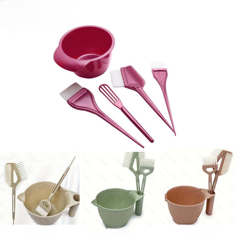 3Pcs Set Professional Hair Dyeing Kit Hair Color Dye Bowl Stirring Brush For Hair Coloring Bleaching Salon Home Salon Dye Tools