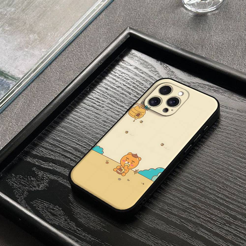 Cartoon K-kakao Cute Friends Phone Case For IPhone 1716 15 14 13 Pro Max 11 12 Mini X Xs XR Black Silicone Cover