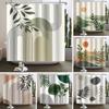 Abstract Bohemian Shower Curtains Medieval Arch Sun Leaf Modern Minimalist Line Geometric Decorative Bathroom Waterproof Curtain