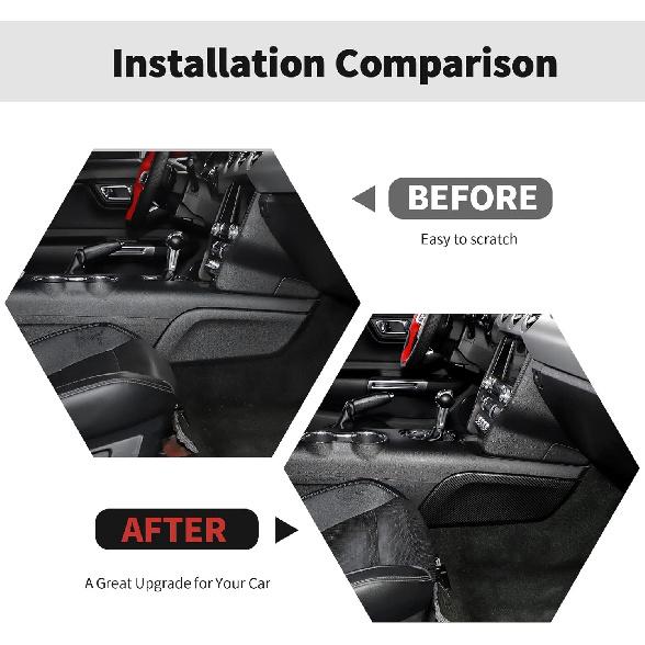 

RT-TCZ Carbon Fiber Center Console Gear Shift Panel Side Trim Cover Interior Accessories Decoration for Ford Mustang 2015-2023