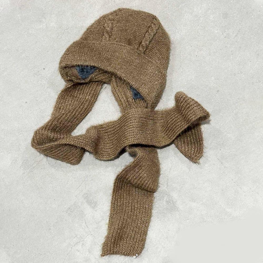 Warm Hats Bib Ear Protective Windproof Wool Hats Beanie Cap Women Hat Knitted Hat Hats Scarf Sets