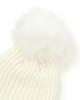 [Master Bunny] Women's Knit Cap (with Pom-Pom and Fold-Up)  Golf Hat  758-4287102 030White FR
