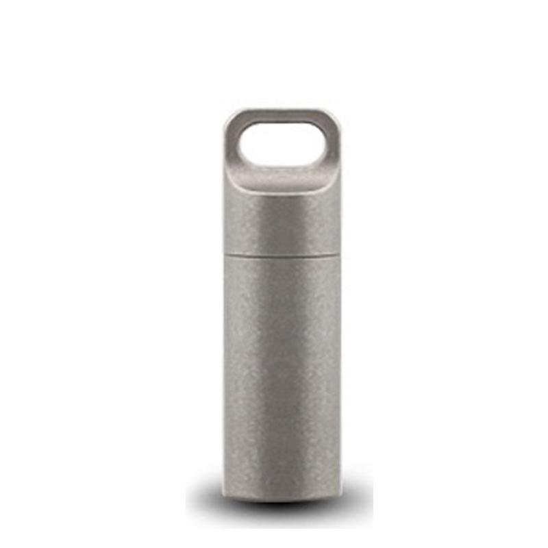 

Mini Sealed Can Pill Container Titanium Alloy Portable Waterproof Medicine Bottle Single Compartment Non-Slip Sealed