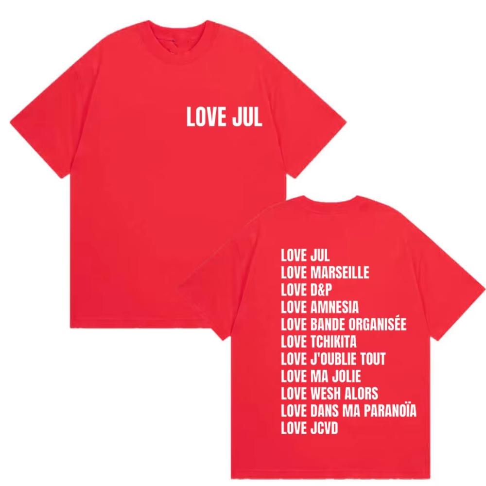 Love Jul France Rapper Album Print T Shirts Men Women Vintage Fashion Short Sleeve T-shirts Cotton T-shirt