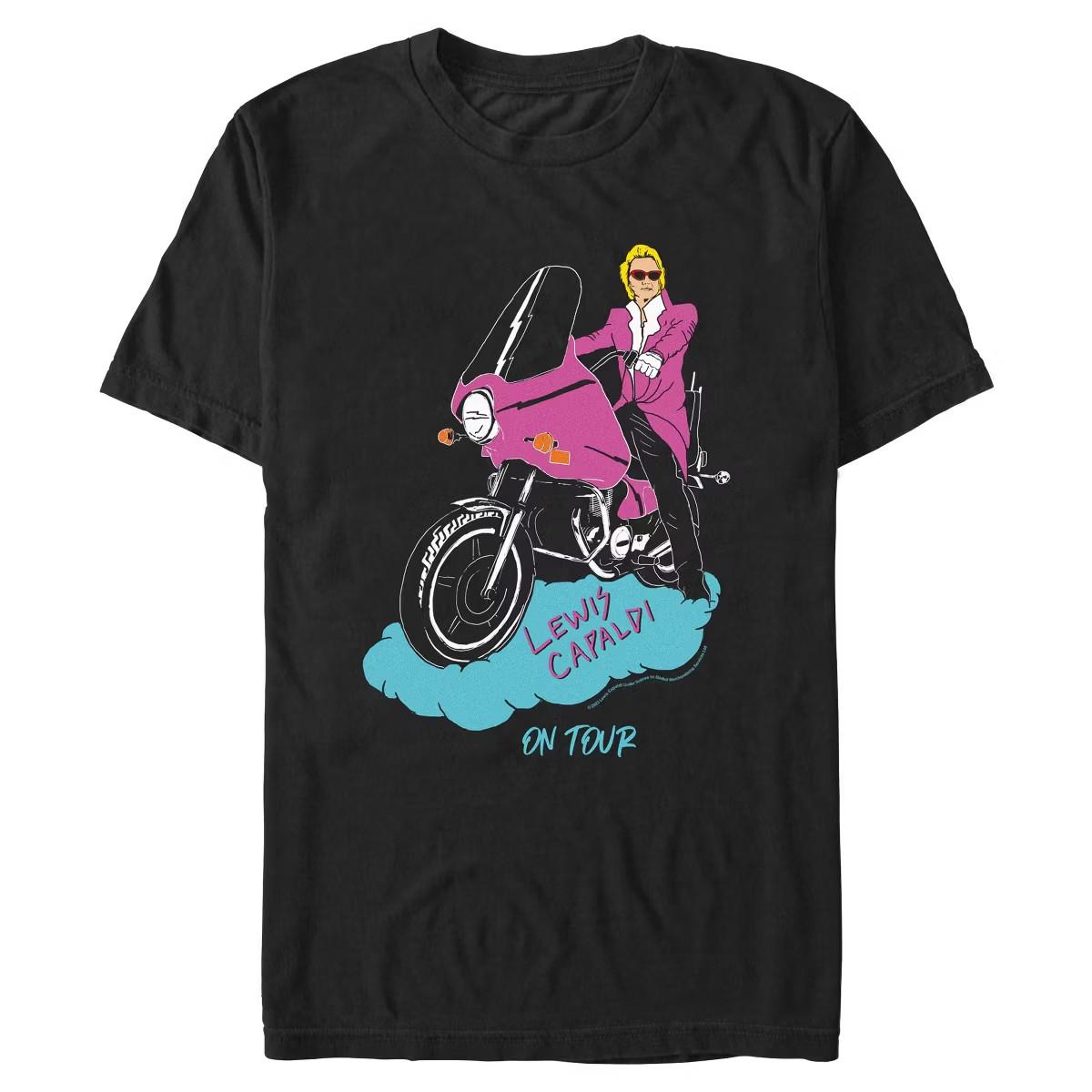 VTG Lewis Capaldi Biker On Tour Heavy Cotton Black T Shirt S-5XL AG119 S разноцветный