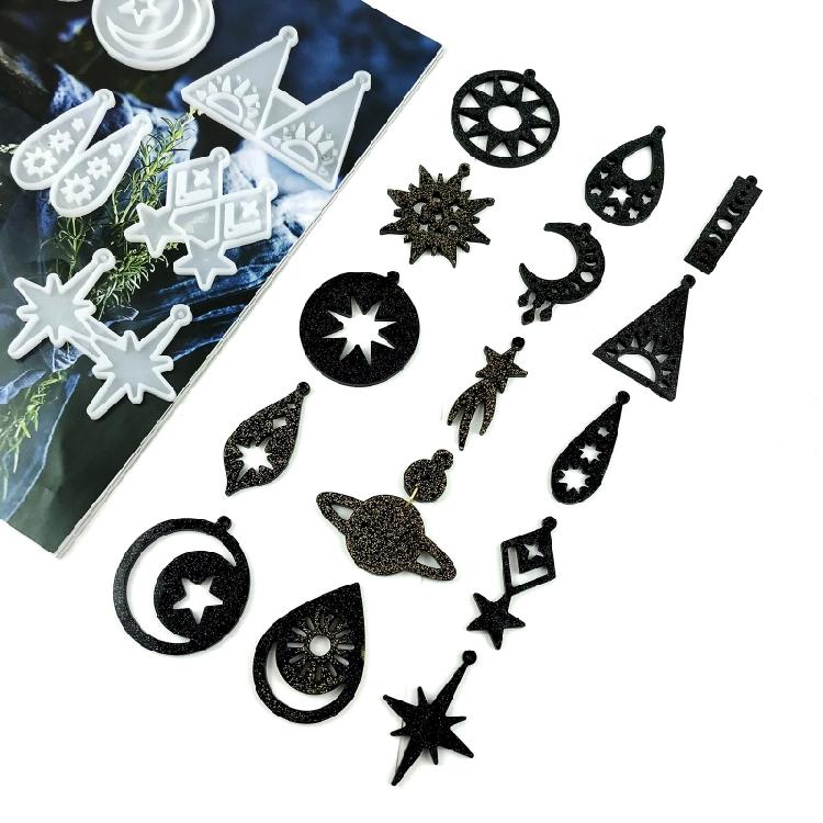 Earring Mold Hanging Pendant Astronomical Element Moon Star Mirror Silicone Mold