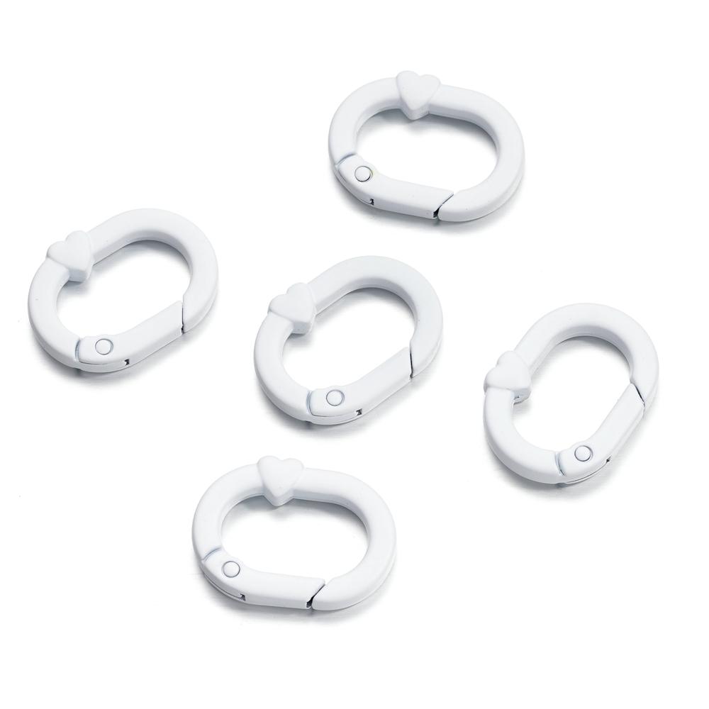 5Pcs Candy Color Metal Oval Ring Snap Hook Spring Clasps Clips Key Ring Connectors for DIY Keychain Jewelry Making Accessories
