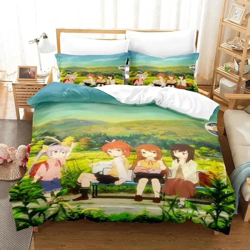 3D Print Anime Non Non Biyori Bedding Set Duvet Cover Bed Set Quilt Cover Pillowcase Comforter King Queen Size Boys Adult
