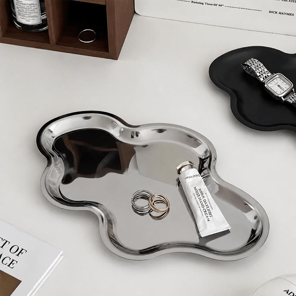 Cloud Shaped Storage Tray Stainless Steel Jewelry Storage Organizer  Home Kitchen Decor