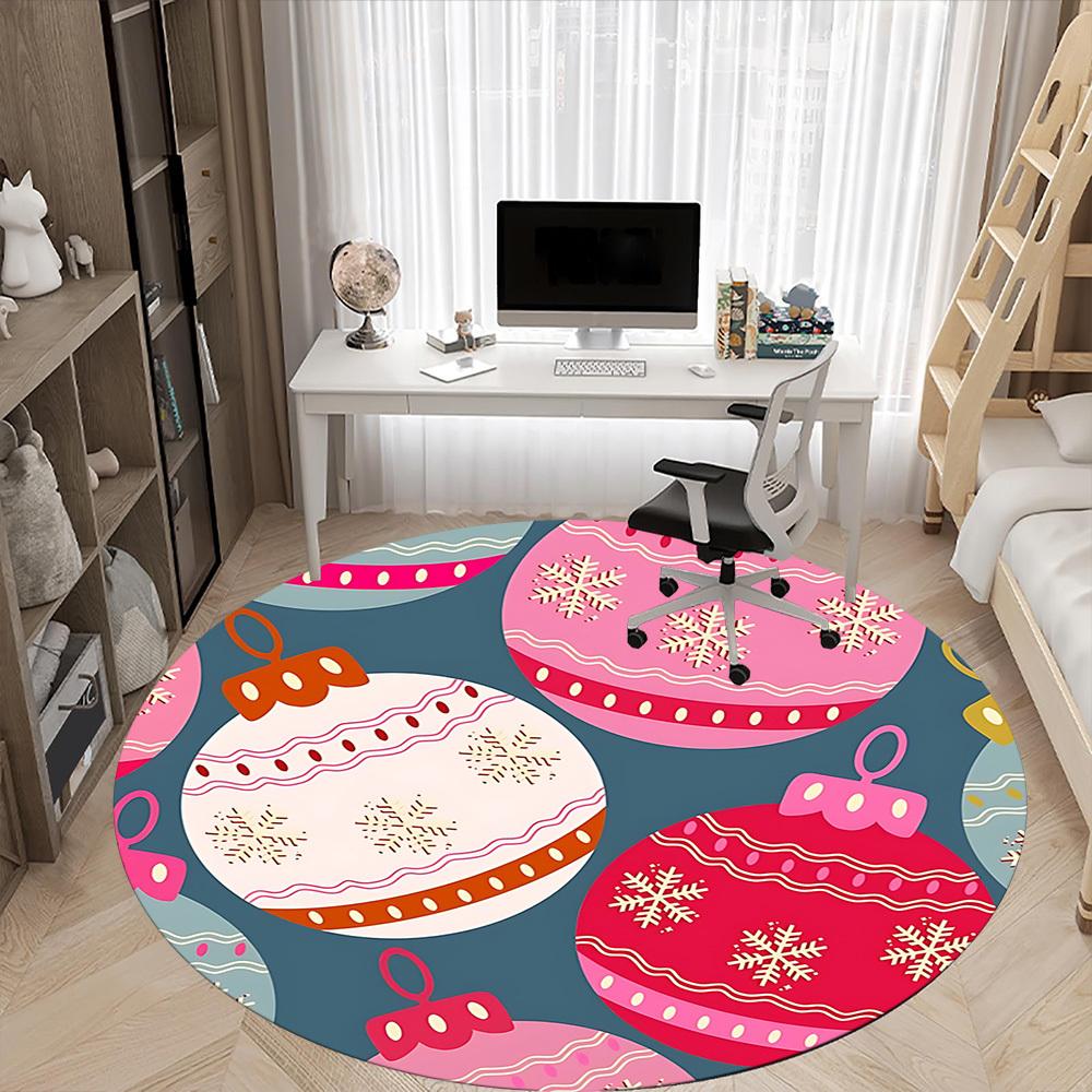 1pc Christmas ornaments Chair Carpet for Office, Non slip, Soft and Durable Office Rug for Interior Decoration