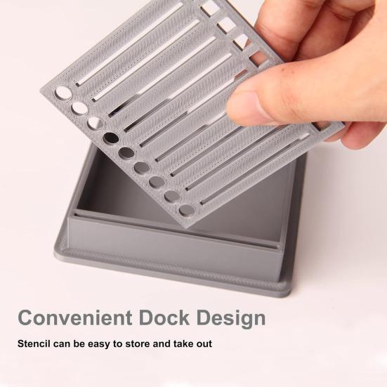 Sticky Note Holder with Stencil Post-it Note Dispenser Waterproof Portable Acrylic Self-Sticky Note Pad Storage Organizer