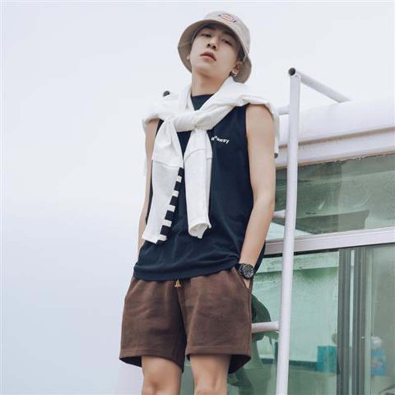 

Летний свободный жилет, мужская футболка без рукавов, тонкие спортивные топы для мальчиков M