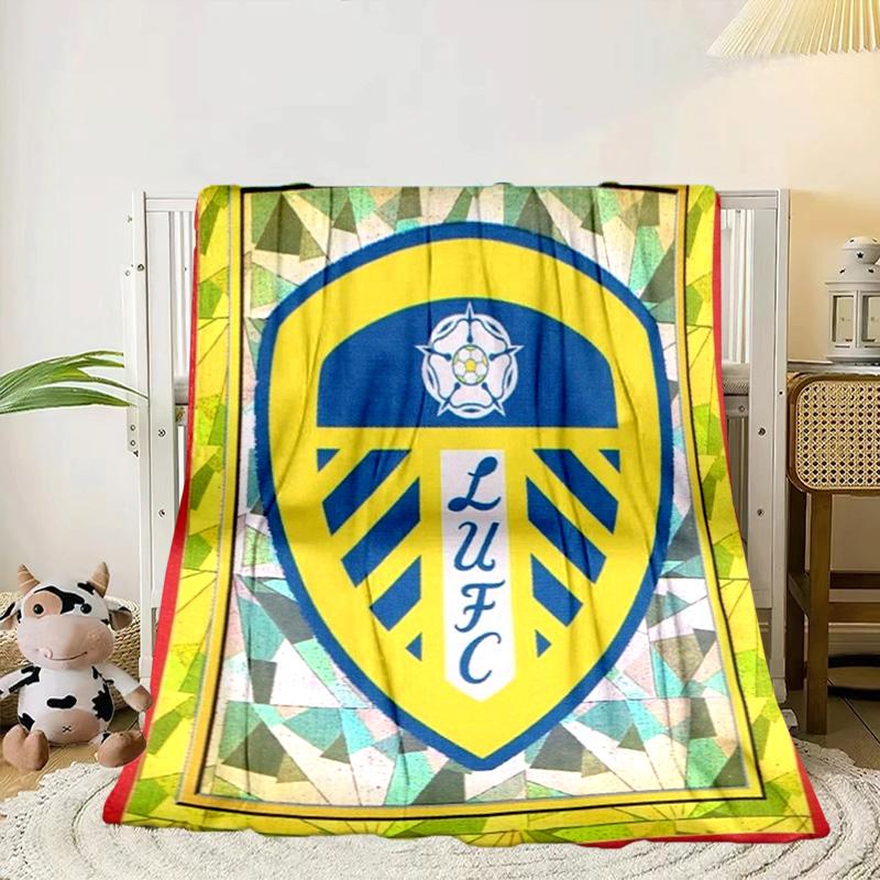 Coperta Portatile/Morbida con Motivo dello Stemma del Leeds United Coperta per Letto Adatta per Viaggi Campeggio Soggiorni Uffici Divani Regali per Fan
