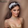 Chenxing Minimalist Bridal Pearl & Alloy Flower Headband CP274