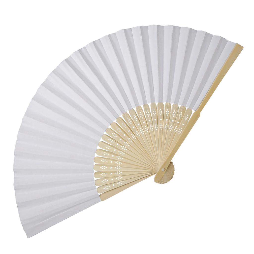 Various Colors Chinese Folding Bamboo Ribs Fan DIY Blank Paper Fan Wedding Shower Party Decor