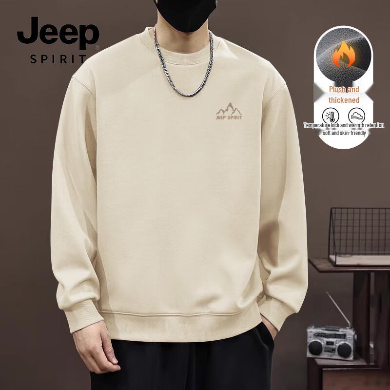 

JEEP SPIRIT Men s Fleece-Lined Crewneck Sweatshirt 5XL