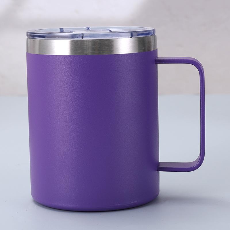 350ml 12oz stainless steel mug coffee mug cup with handle 301-400ml фиолетовый