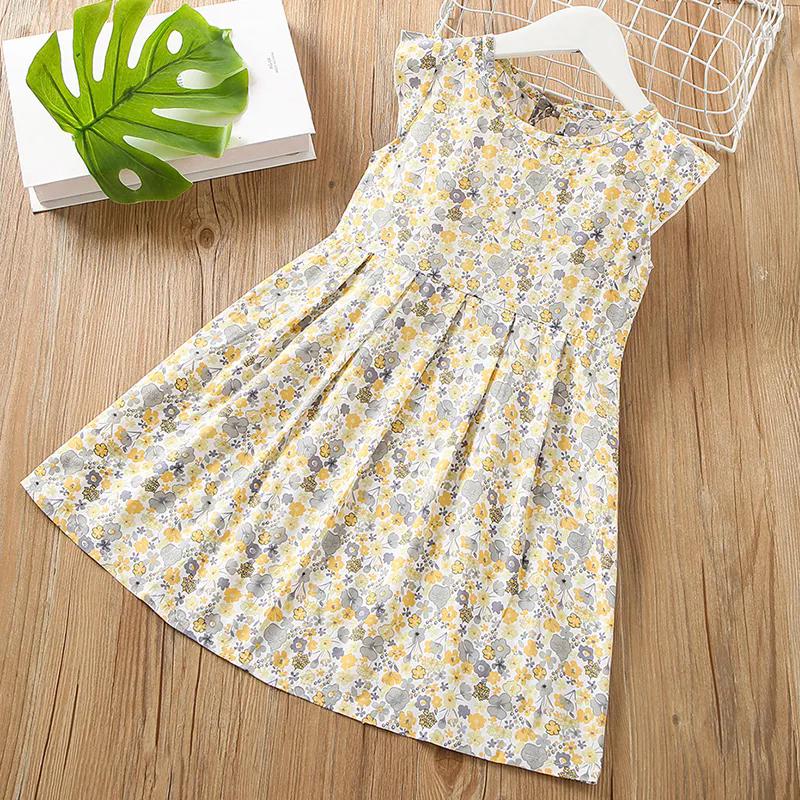 Children's Dress Girls Summer Dress Children's Embroidery Princess Skirt Baby Thin Solid A-line Sleeveless Skirt
