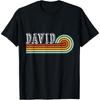 Grafisches T-Shirt Vorname DAVID Retro Sonnenlinien Muster T-Shirt