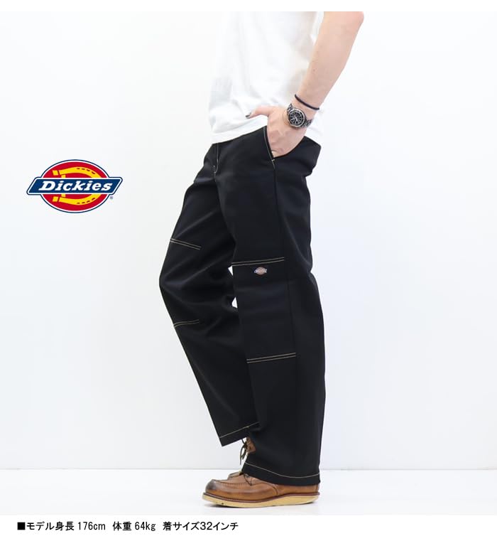 Dickies Nakatsugawa Goro Collaboration 85283 Double Knee Work Chino Pants 81184200 (JP, Waist, 34, 80: Black)