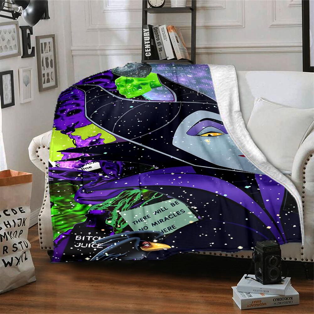 Fantasy Halloween Icons Flannel blanket, soft and warm, suitable for beds and sofas, all seasons, portable travel blanket. 0730153