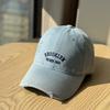 Spring/Summer New Style Distressed Letter Embroidery Soft Top Baseball Cap, Unisex, Fashionable, Casual, Versatile, High-Quality Trendy