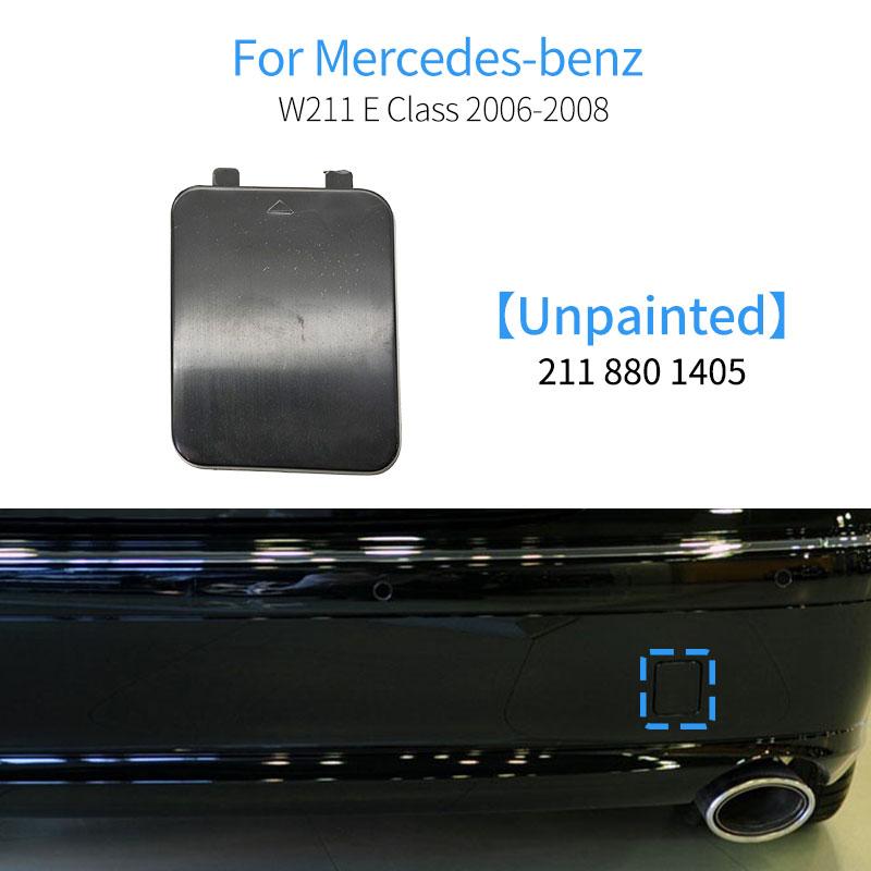 For Mercedes W211 Car Rear Bumper Tow Hook Cover Cap Black Silver For Benz E Class E200 E230 E300 E320 E400 2006-2008 2118800305