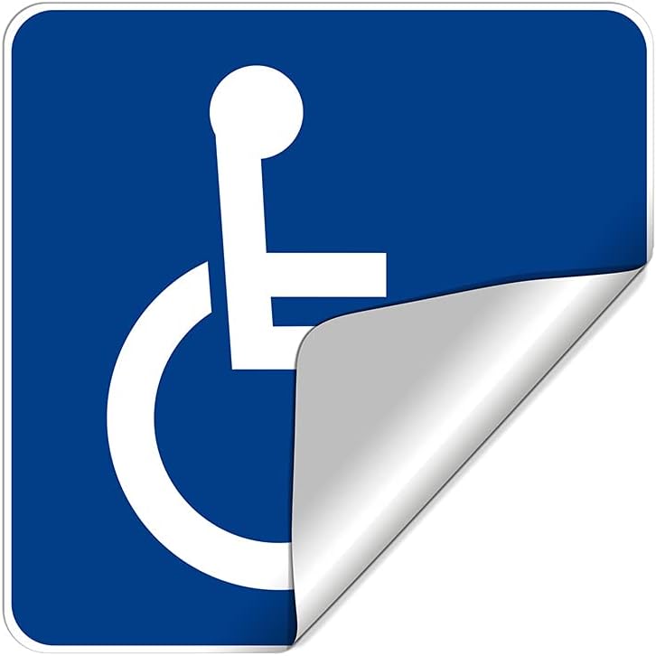 dealzEpic - Wheelchair Sign Handicapped Disabled Sign | Self Adhesive Vinyl Decal Sticker - 4x4 cm (1.57x1.57 inches)