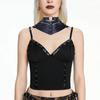 Goth Punk Faux Leather Necklace Adjustable O Ring Bows Tie Necklace Vintage Goth Punk Style Choker for Parties