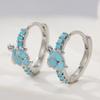 Inlaid Synthetic Turquoise Metal Plated Hoop Earrings Women's Exquisite Elegant Daily Banquet Jewelry Accessories Gifts