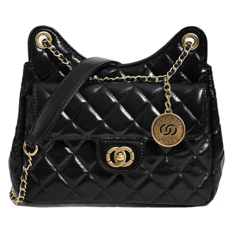 Tmall elf niche leather messenger bag women's first layer cowhide small fragrant wind rhombus chain bag single shoulder women's bag wholesale
