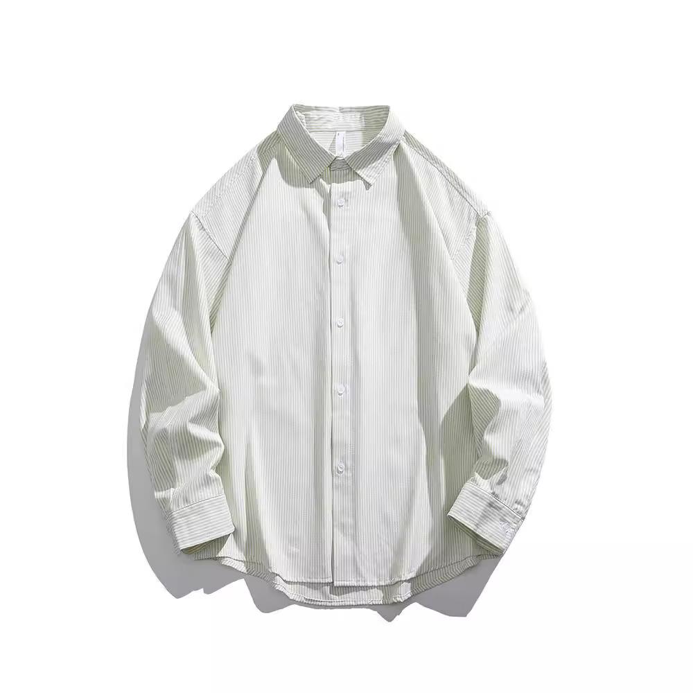 Spring and Autumn New Classic Versatile Men's Shirt Trendy Casual Shirt Top Simple Striped Long Sleeve Shirt Men's
