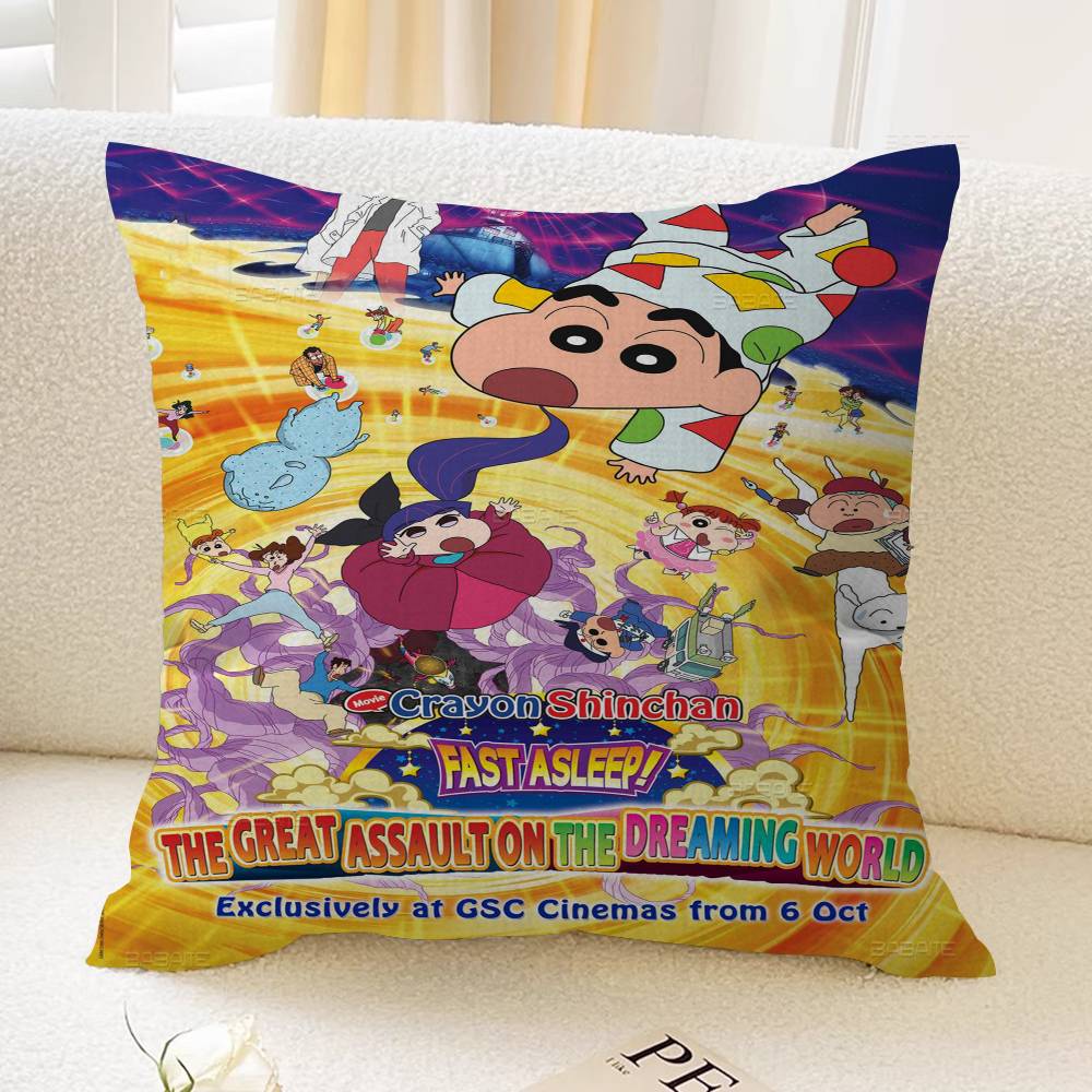 C-Crayon S-Shin-chan Pillow Cushion Cover Pillowcase Living Room Sofa Home Decor Customized