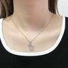 Cubic Zirconia Crown Letter Pendant Necklace Silver Hip Hop Punk Alphabet Jewelry