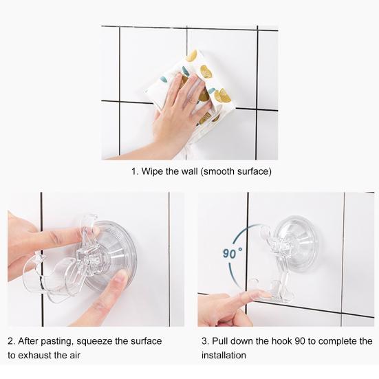 1 Set Wall Hook Traceless Wall Mounted Acrylic Washing Cloth Door Hanger for Bedroom