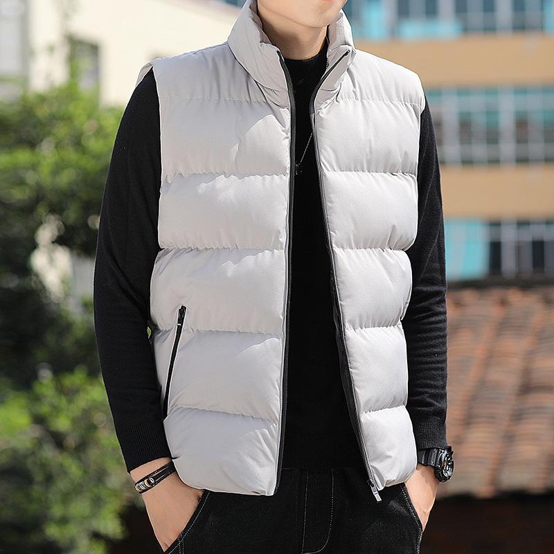 Men's Autumn/Winter Thickened Stand-up Collar Cotton-padded Vest
